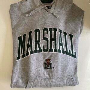 Marshall Thundering Herd Hoodie Men Medium Gray Green Sweatshirt